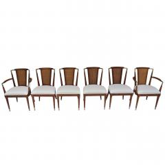 Bert England Bert England Forward Trend Six Cane and Brass Accented Dining Chairs 1960 - 570029