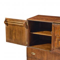 Bert England Bert England Mid Century Walnut and Brass Armoire - 4616635