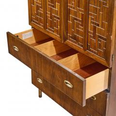 Bert England Bert England Mid Century Walnut and Brass Armoire - 4616638