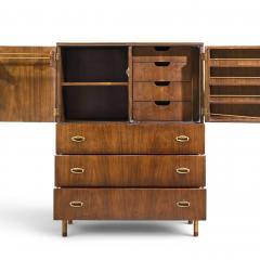 Bert England Bert England Mid Century Walnut and Brass Armoire - 4616640