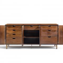 Bert England Bert England Mid Century Walnut and Brass Credenza - 4610459
