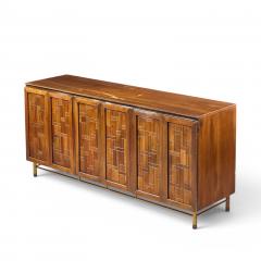 Bert England Bert England Mid Century Walnut and Brass Credenza - 4610461