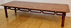 Bert England Brass Inlayed Asian Style Coffee Table Johnson Furniture Co circa 1960 - 570590