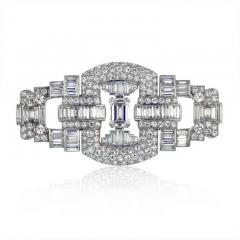 Bert H Satz BERT H SATZ ART DECO PLATINUM DIAMOND BROOCH - 1828614