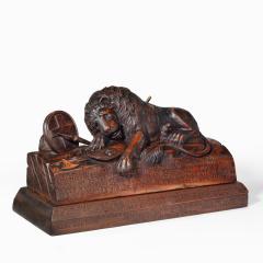 Bertel Thorvaldsen A large Black Forest model of the Lion of Lucerne dated 1867 - 2500227