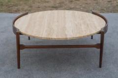 Bertha Schaefer Bertha Schaefer for Singer Sons Walnut Travertine Marble Living Table Set - 4118032