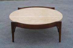 Bertha Schaefer Bertha Schaefer for Singer Sons Walnut Travertine Marble Living Table Set - 4118033