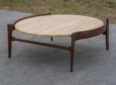 Bertha Schaefer Bertha Schaefer for Singer Sons Walnut Travertine Marble Living Table Set - 4118055