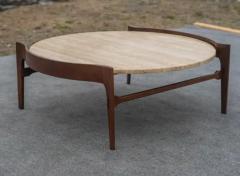 Bertha Schaefer Bertha Schaefer for Singer Sons Walnut Travertine Marble Living Table Set - 4118058