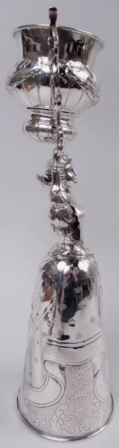 Berthold Muller Antique German Hanau Baroque Silver Wedding Cup with Stately Dame - 4381000