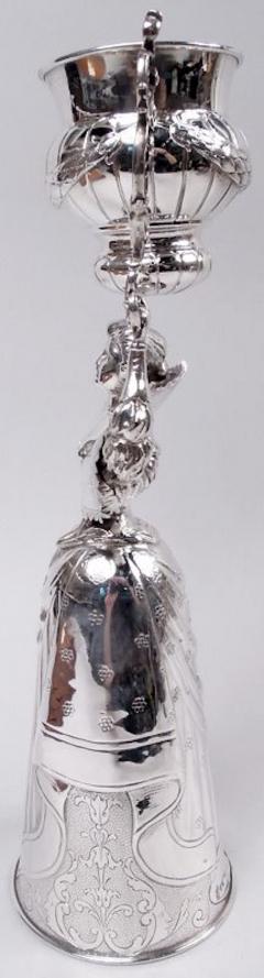 Berthold Muller Antique German Hanau Baroque Silver Wedding Cup with Stately Dame - 4381001