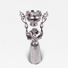 Berthold Muller Antique German Hanau Baroque Silver Wedding Cup with Stately Dame - 4383723