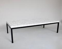 Berthold Muller BERTHOLD MULLER WHITE TEXTURED GLASS MOSAIC COFFEE TABLE C1960 - 3488242