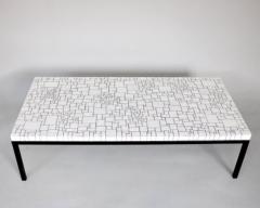 Berthold Muller BERTHOLD MULLER WHITE TEXTURED GLASS MOSAIC COFFEE TABLE C1960 - 3488244