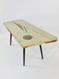 Berthold Muller Berthold Muller Asymmetrical Mosaic Tile Coffee or Sofa Table Germany 1950s - 4062884