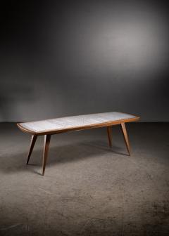 Berthold Muller Berthold Muller walnut and ceramic coffee table - 3137642
