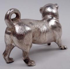 Berthold Muller Neresheimer German Hanau Silver Figural Romping Pug Pup Match Safe - 4337454
