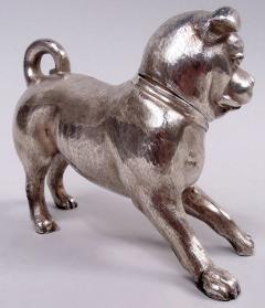 Berthold Muller Neresheimer German Hanau Silver Figural Romping Pug Pup Match Safe - 4337455
