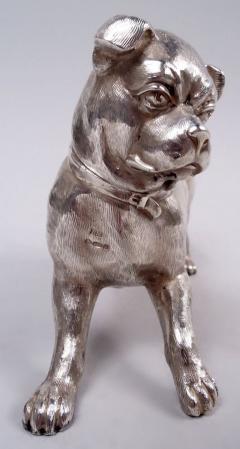 Berthold Muller Neresheimer German Hanau Silver Figural Romping Pug Pup Match Safe - 4337461