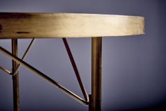 Berthold Muller Round Mosaic Coffee Table by Berthold M ller with brass rim - 4146229