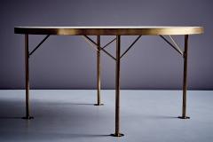 Berthold Muller Round Mosaic Coffee Table by Berthold M ller with brass rim - 4146230