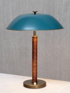 Bertil Brisborg Bertil Brisborg Brass and Leather Table Lamp Nordiska Kompaniet Sweden 1940s - 4699870