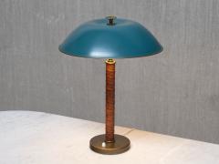 Bertil Brisborg Bertil Brisborg Brass and Leather Table Lamp Nordiska Kompaniet Sweden 1940s - 4699871