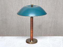 Bertil Brisborg Bertil Brisborg Brass and Leather Table Lamp Nordiska Kompaniet Sweden 1940s - 4699872