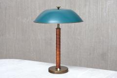 Bertil Brisborg Bertil Brisborg Brass and Leather Table Lamp Nordiska Kompaniet Sweden 1940s - 4699873