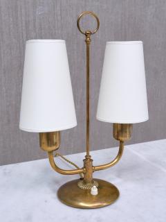 Bertil Brisborg Bertil Brisborg Two Arm Brass Table Lamp Nordiska Kompaniet Sweden Late 1940s - 3976989