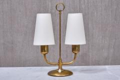 Bertil Brisborg Bertil Brisborg Two Arm Brass Table Lamp Nordiska Kompaniet Sweden Late 1940s - 3976991