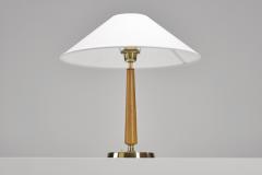 Bertil Brisborg Brass and Elm 32755 Table Lamp by Bertil Brisborg Sweden Mid 20th Century - 4604013