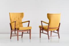 Bertil S derberg Pair of Bertil S derberg Armchairs in Mahogany for Nordiska Kompaniet 1940s - 1325016