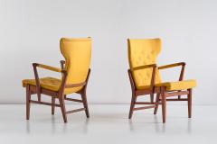 Bertil S derberg Pair of Bertil S derberg Armchairs in Mahogany for Nordiska Kompaniet 1940s - 1325018