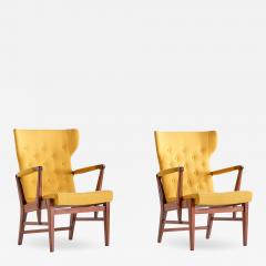 Bertil S derberg Pair of Bertil S derberg Armchairs in Mahogany for Nordiska Kompaniet 1940s - 1326810