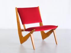 Bertil V Behrman Bertil Behrman Lounge Chair in Oak and Velvet Engen M belfabriker Sweden 1956 - 2502662