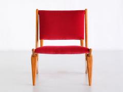 Bertil V Behrman Bertil Behrman Lounge Chair in Oak and Velvet Engen M belfabriker Sweden 1956 - 2502663