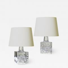 Bertil Vallien Pair of Mod Cast Glass Lamps by Bertil Vallien for Kosta - 2131679