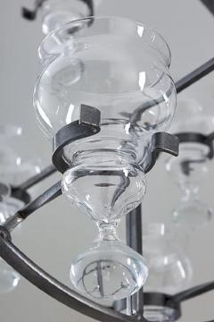Bertil Vallien Swedish Iron and Glass Hanging Candelabra Chandelier by Bertil Vallien - 2211409