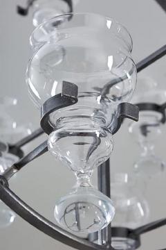 Bertil Vallien Swedish Iron and Glass Hanging Candelabra Chandelier by Bertil Vallien - 2269679