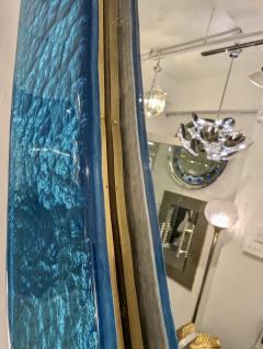 Bespoke Contemporary Italian Memphis Design Gold Turquoise Murano Glass Mirror - 3255222