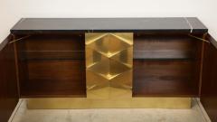 Bespoke Geometric Brass and Black Marquina Marble Top Sideboard Italy 2022 - 2600828