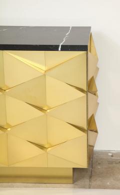 Bespoke Geometric Brass and Black Marquina Marble Top Sideboard Italy 2022 - 2600837