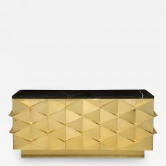 Bespoke Geometric Brass and Black Marquina Marble Top Sideboard Italy 2022 - 2602582