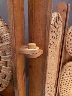 Bespoke Hand woven Oak Three Panel Screen - 4388798