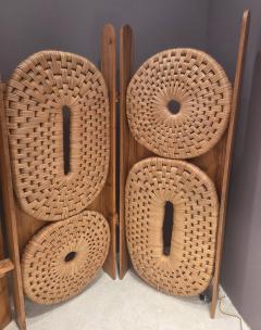 Bespoke Hand woven Oak Three Panel Screen - 4410020