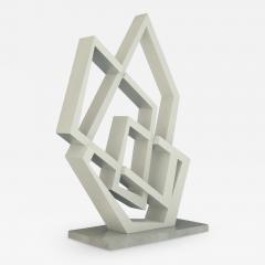 Bespoke Italian Aluminum Handmade Geometric Modern Tall Sculpture on Marble Base - 3315647