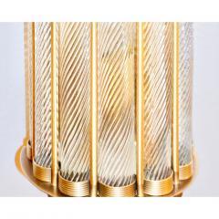 Bespoke Italian Art Deco Design Crystal Murano Glass Half Moon Brass Sconces - 1316103