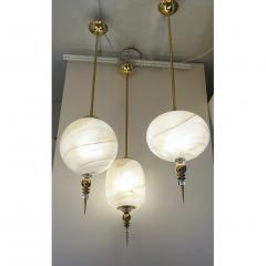 Bespoke Italian Brass Cream White Alabaster Glass Cylinder Pendant Lantern - 1389242