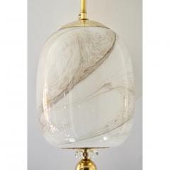 Bespoke Italian Brass Cream White Alabaster Glass Cylinder Pendant Lantern - 1389245